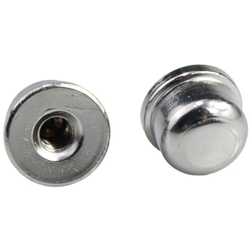2-Pack Solid Silver Lamp Finials Caps for 1/4-27 Harp