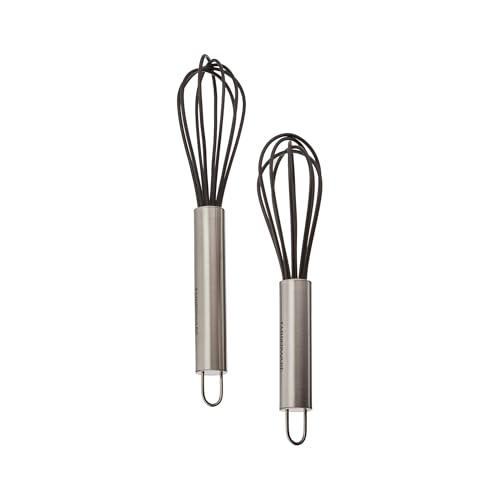 Farberware Professional Silicone Mini Whisk Set, 2-Piece Black Heat-Resistant