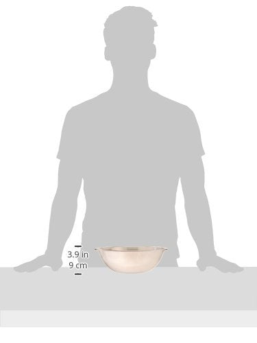Winco 4 Quart Heavy-Duty Stainless Steel Mixing Bowl - Shallow Design (2 Pack)