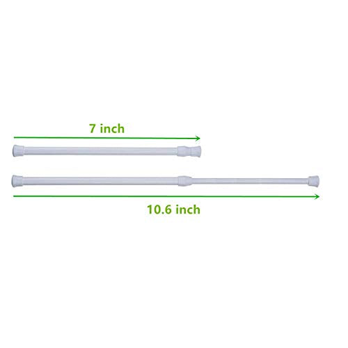Qinnsou Adjustable Tension Rods 4 Pack, 7-10.6 Inch White
