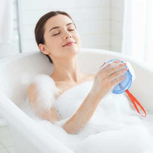 Apojgitn 4-Pack Exfoliating Soap Saver Bag - Double-Layer Mesh Pouch