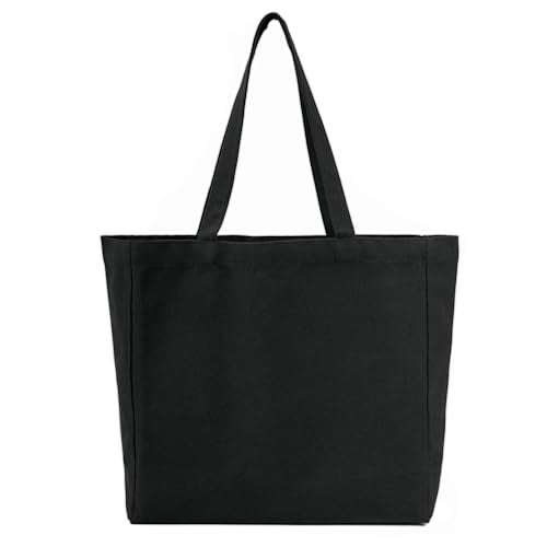 Lightweight Cotton Canvas Tote Bag - Reusable Grocery Shopping Bag