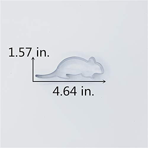 4.6-Inch Stainless Steel Mouse Cookie Cutter - Baking & Craft Tool