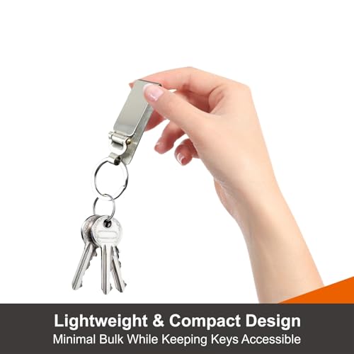Durable Stainless Steel Key Holder Clip for Pants - Keychain Accessory