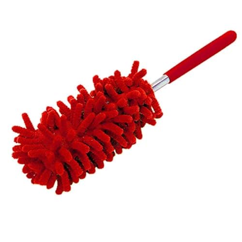SEIWEI Extendable Microfiber Hand Duster - 63cm Telescopic Brush (Red)