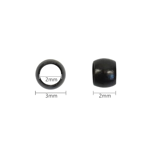 Black Micro Link Beads for Hair Extensions 3.0mm Copper Rings 200 Pcs