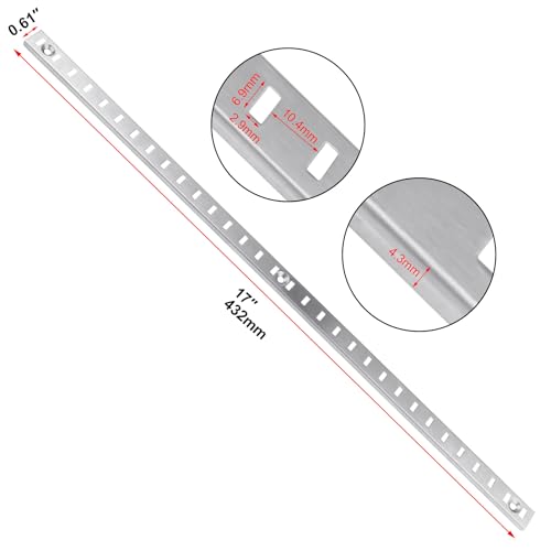 8 Pieces 17" Shelf Pilaster Tracks, Adjustable Bracket Rails with