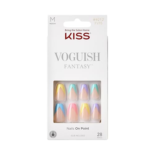 KISS Voguish Fantasy Press On Nails - Candies Multicolor Medium Coffin