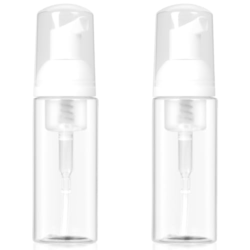 FEUNLEM Travel Foam Pump Bottle 2oz Leak-Proof Refillable Dispenser 2-Pack
