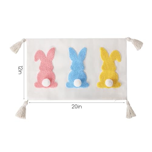 Easter Bunny Pillow Covers 12x20 Inch - Colorful Rustic Decor