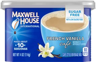 Maxwell House French Vanilla Sugar-Free Coffee Mix 4.5oz Canisters - Pack of 4