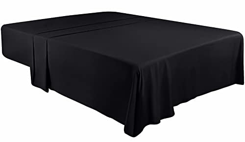 King Size Black Flat Sheet - Ultra Soft & Breathable Hotel Quality