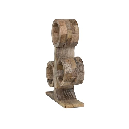Bloomingville Mango Wood Circular Wine Rack, Natural