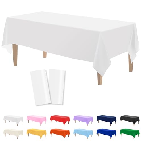 Kopokita 2 Pack Disposable Plastic Tablecloths 54 x 108 Inch