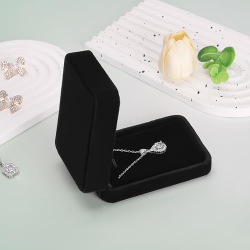 KUKUVR 6-Pack Velvet Jewelry Necklace Gift Box - Black