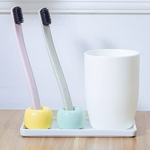 Ceramic Toothbrush Holder Tray for Bathroom & Makeup Storage