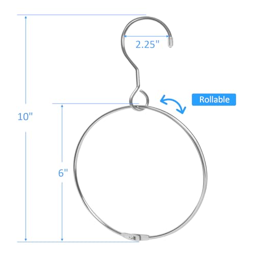 Harhana 2-Pack Chrome Belt Organizer for Closet - Space-Saving Ring Hanger