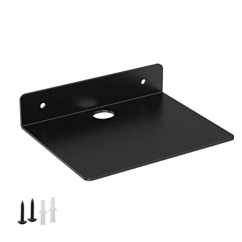 NUTNAPH 6.5 Inch Small Metal Floating Wall Shelf - Black Cable Management