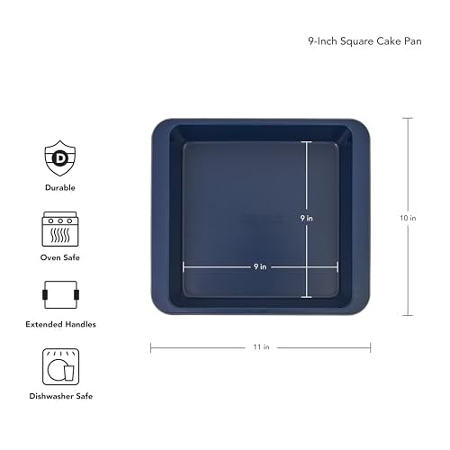 KitchenAid 9-Inch Nonstick Aluminized Steel Square Cake Pan - Ink Blue