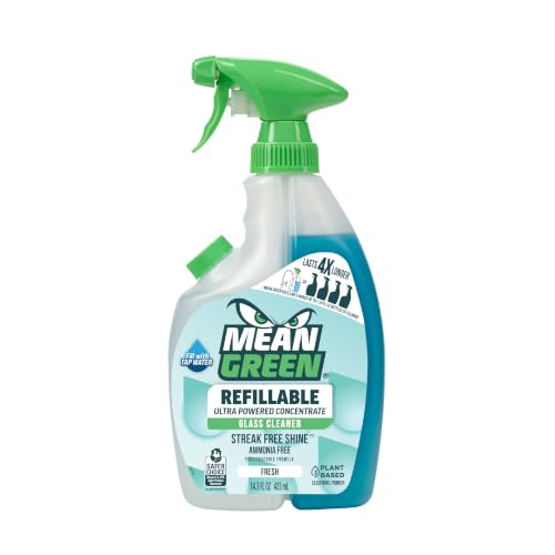 Mean Green Refillable Glass Cleaner Concentrate, 14.3 fl oz, Fresh Scent