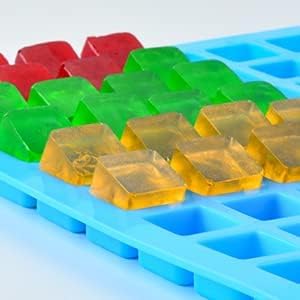 Skiennix Square Silicone Candy Molds - Mini Molds for Chocolate, Gummy, Caramel & Ice Cubes (Set of 2)