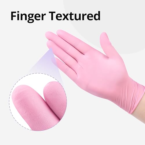 SwiftGrip Nitrile Exam Gloves, 4 Mil, Cherry Blossom, Medium (100 Count)
