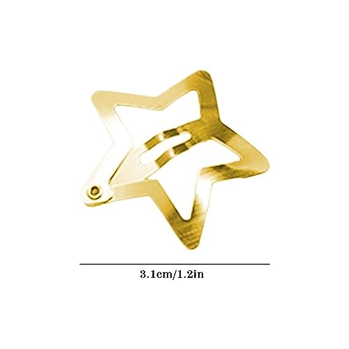 Jinshining 20 Pcs Gold Star Hair Clips Metal Snap Hair Barrettes