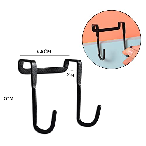 Envibe Over Door Hooks for Bathroom & Kitchen - 4 Pack, Black