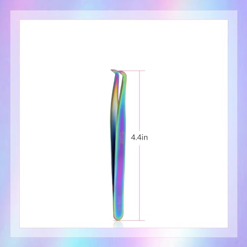 EMEDA L Curved Eyelash Extension Tweezers with Fiber Tip Stainless Steel