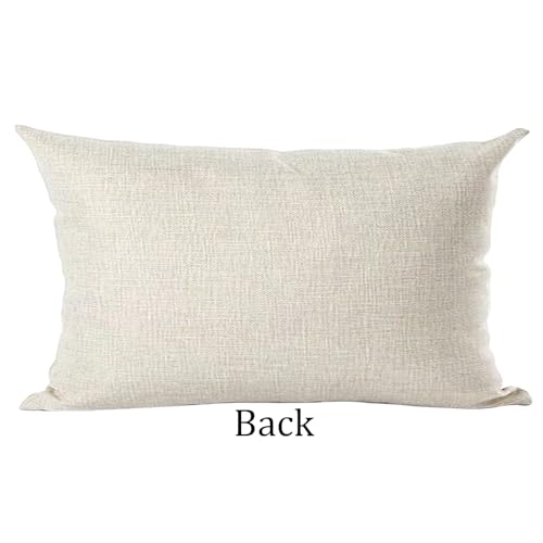 Ramirar Geometric Fish Lumbar Throw Pillow Cover, 12x20 Cotton Linen