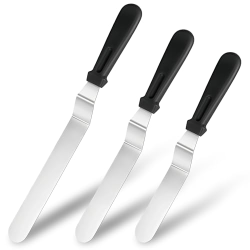 KEKEGO Icing Spatula Set - 3 Sizes, Offset Design for Cake Frosting