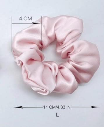 Black Mulberry Silk Hair Scrunchie 100% Pure Real Silk for Healthy Hair