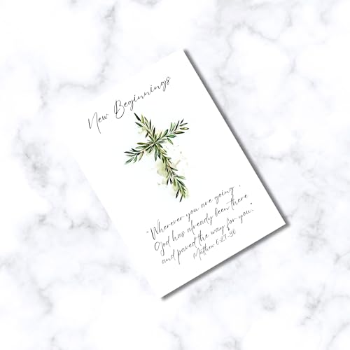 Christian New Beginnings Greeting Card with Scripture - 5x7