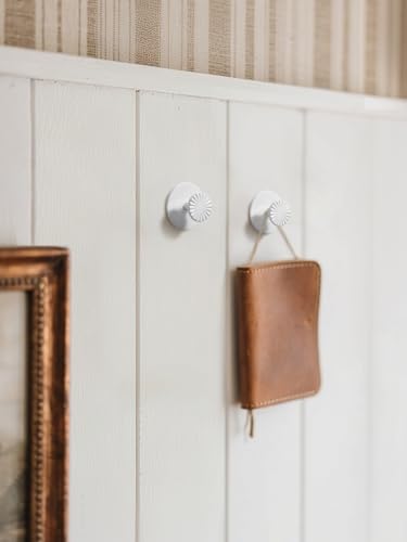 JIASENBAO White 2 Pack Adhesive Coat Hooks - Heavy Duty Zinc Alloy