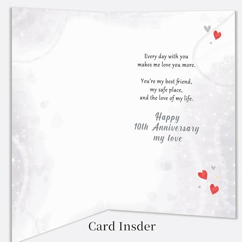 Romantic 10th Anniversary Card for Husband - Model BX289
