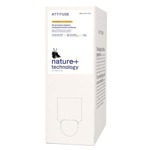 ATTITUDE All-Purpose Cleaner Refill - EWG Verified, Plant-Based, Citrus Scent, 135.26 Fl Oz