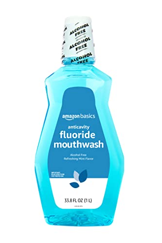 Amazon Basics Fluoride Mouthwash Alcohol Free Mint Flavor 1 Liter