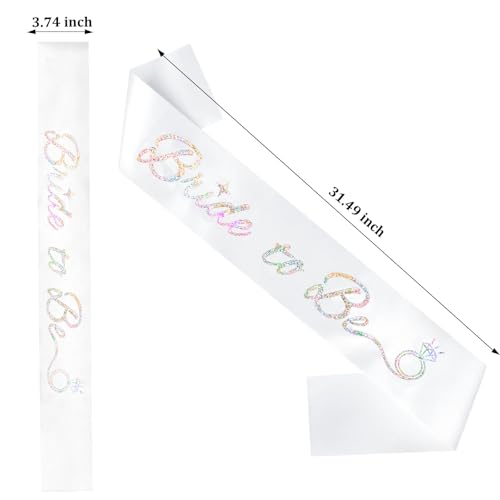 Bride to Be Sash - White Satin Bachelorette Party Accessory