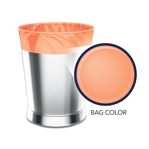 Color Scents 4 Gallon Peach Vanilla Scented Trash Bags - 60 Count Small Waste Bags with Twist Ties