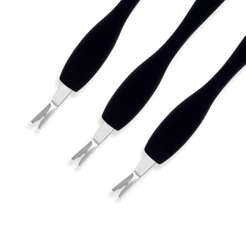 3-Pack Cuticle Trimmer and Pusher with Gentle Rubber Tip for Nails