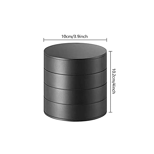 Black 4-Layer Rotating Jewelry Organizer Box for Women Travel Storage