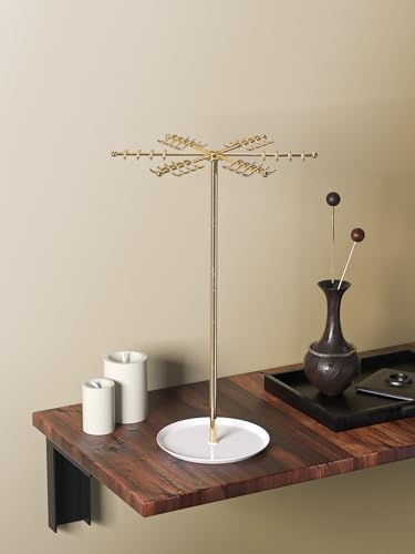 Elegant Tree-Shaped Necklace Holder Organizer - Gold Jewelry Display Stand