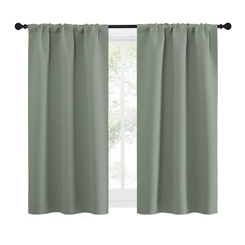 NICETOWN Blackout Curtains - Sage Green Drapes, 29" x 50" (Pair)