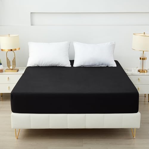 Twin Fitted Sheet - Deep Pocket Black Microfiber, 1 PC