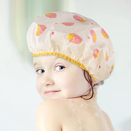 Pengxiaomei 3-Pack Waterproof Reusable Shower Caps with Elastic Band