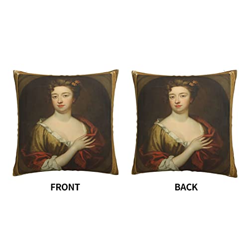 VARUN Marie Antoinette Fine Art Throw Pillow Cover, 18x18 Inch Decorative