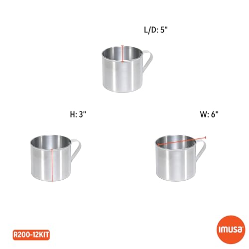 IMUSA 1.25 Quart Aluminum Camping Mug Set - Perfect for Hot Beverages & Light Meals