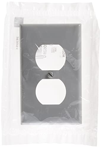 Leviton 1-Gang Duplex Wallplate - Gray Thermoplastic Nylon