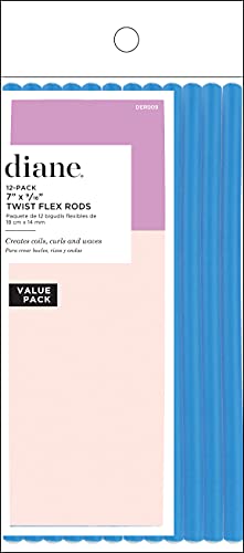 Diane Twist-Flex Hair Rods 7 Inch Blue 9/16 Inch 12-Pack