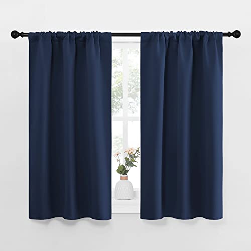 NICETOWN Navy Blackout Curtains 29"W x 40"L - 2 Panels
